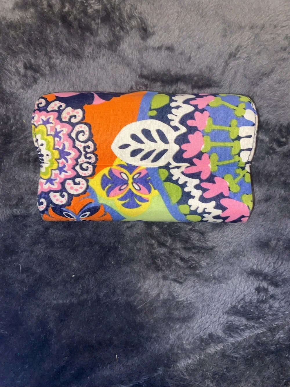 Vera Bradley Floral Fold-Over Glasses Case in Pink, Orange, Navy and Green